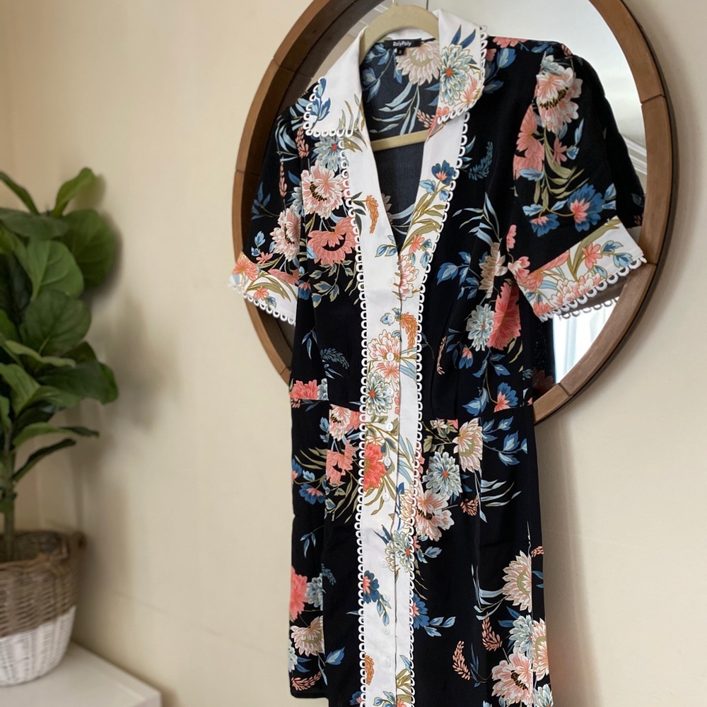 Japanese Inspired Kimono Floral Dress 116 - Picture 6 of 9